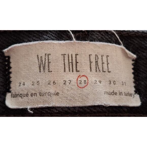 We the Free Women 28 Black Button Fly Distressed "Maggie" Cotton Denim Jeans - Picture 4 of 8